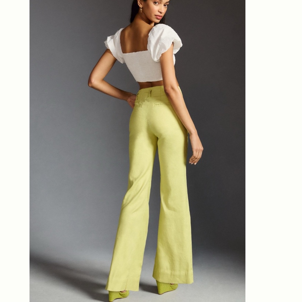 NWT Anthropologie Maeve The Naomi Linen Wide-Leg Flare Pants - Picture 5 of 13